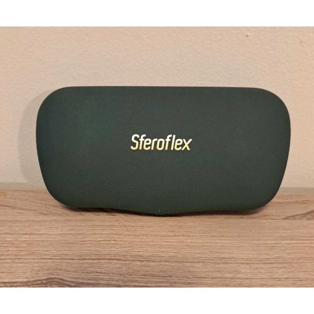 Steroflex Green Eyeglass Eyewear Glasses Hard Case Clamshell With Cleaning Cloth